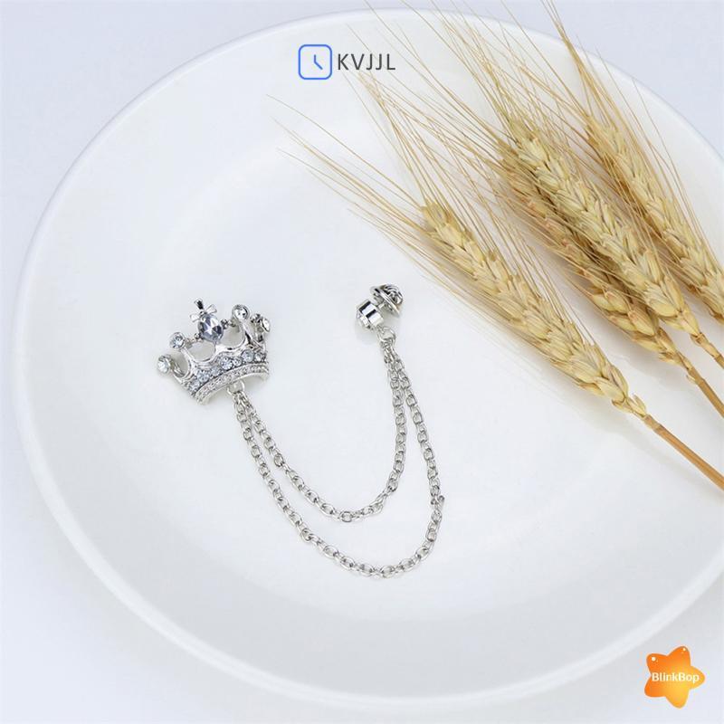 Trâm Phù Dây Xích Vương Miện Phong Cách Anh Quốc - Huy Hiệu Vest Nam Retro Cho Tiệc Cưới