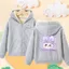 Thời Trang Trẻ Em Thỏ Hoạt Hình Zip Áo Khoác Có Mũ Trùm Đầu Áo Đồ Họa Thường Ngày Cho Trẻ Em Trang Phục Hàng Ngày