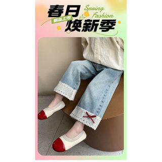 Quần jean bé gái dáng rộng – Phong cách Hàn Quốc, ống suông thoải mái, dễ phối đồ mùa xuân