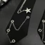 KIKIN Thời Trang Dây Buộc Punk Kim Loại Dây Xích Ngôi Sao NeckTie Cho Sinh Viên Văn Phòng Trang Phục Thời Trang Tăng Cường Cosplay Sự Kiện Tập Hợp