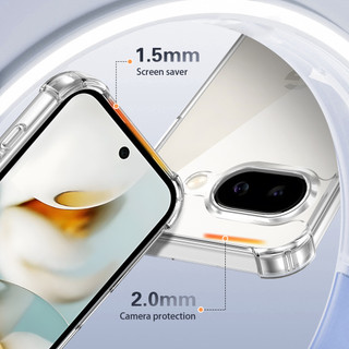 Dành cho Ốp điện thoại Google Pixel 9A Crystal Clear Hard Back Chống rơi 4 ngăn chống sốc Vỏ mỏng mỏng
