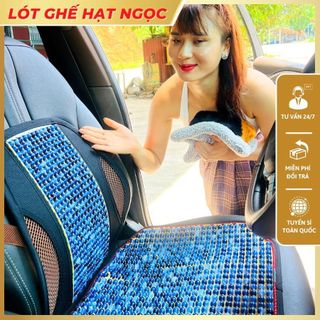 Lót ghế ô tô Hạt ngọc dùng cho các loại xe, hạt ngọc được kết với nhau bằng dây dù