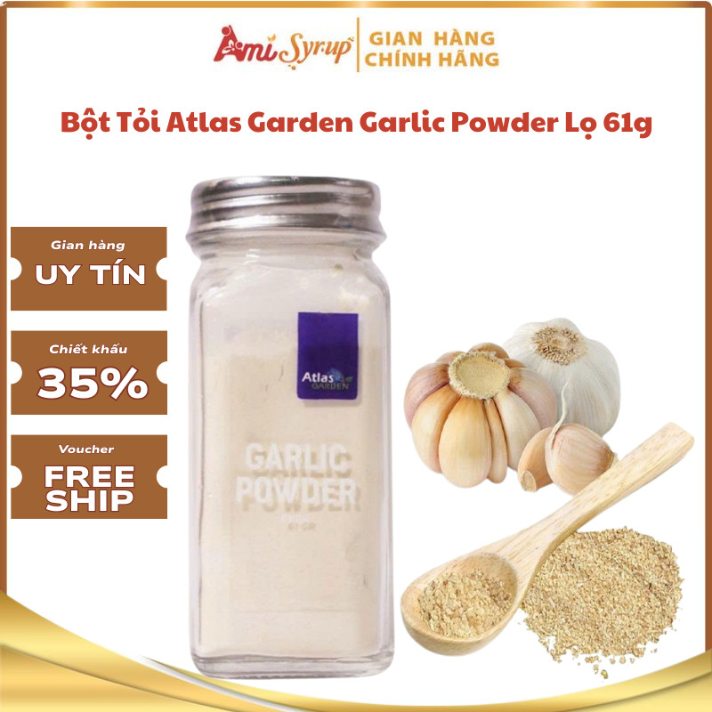 Bột Tỏi Atlas Garden Garlic Powder Lọ 61g, Gia Vị Nấu Ăn Cao Cấp Từ Tỏi Tự Nhiên Cho Món Ăn Đậm Vị