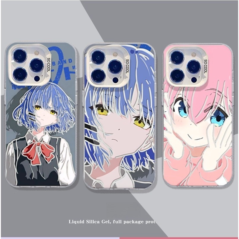 Anime Hoạt Hình Bocchi The Rock Vỏ Điện Thoại Cho Samsung Galaxy S25 S24 S23 Ultra S24FE S25FE Vỏ Điện Thoại Di Động Matte Laser IMD Cứng