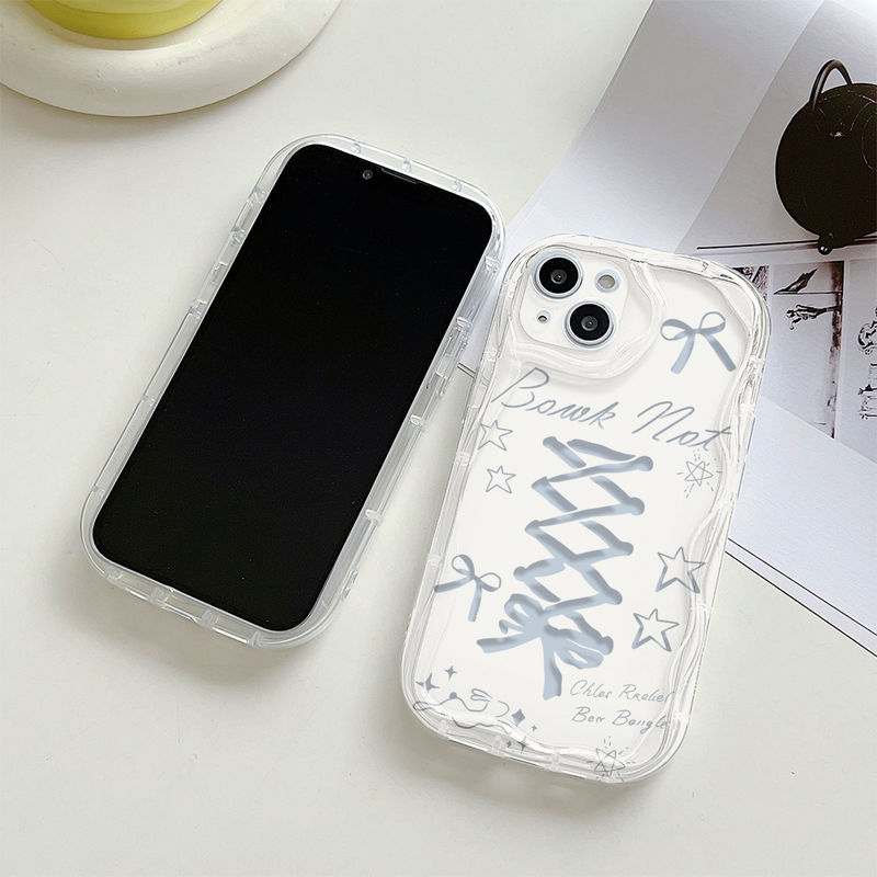 Ốp lưng trong suốt gợn sóng kem cho OPPO A3X A5i A96 A95 A93 A77S A76 A74 A60 A58 A57 A54 A53 A38 A33 A18 A17K A16K A15S A7 A5S A3S F11 Reno 5 Motif Yellow Bowknot DPCE342 & DPCE343