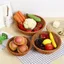 Giỏ mây giả CHEESELY, Hộp lưu trữ đa năng tròn, Giỏ đựng bánh mì dệt tay dung tích lớn thực tế Phòng khách