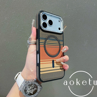 Miếng dán da họa tiết lưới thích hợp cho vỏ điện thoại iPhone 17 Pro, Apple 16 Promax niche 15 da toàn cạnh 14 vỏ bảo vệ từ tính 13 vỏ bảo vệ chống rơi 12 vỏ bảo vệ