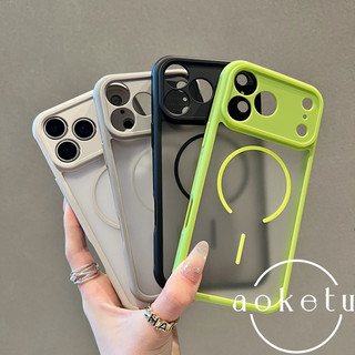Mờ hút từ tính thoáng khí tản nhiệt bốn góc chống rơi thích hợp cho vỏ điện thoại Apple 17 Promax iPhone 16 / 15 / 14 / 13 / 12 / 11 Vỏ silicon bán trong suốt