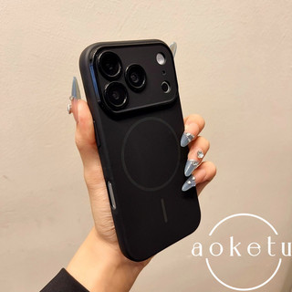 Ốp điện thoại từ tính mờ cửa sổ lớn sang trọng phù hợp cho iPhone 12 13 14 15 16 17 Pro Max Vỏ mềm silicon đen trắng cao cấp