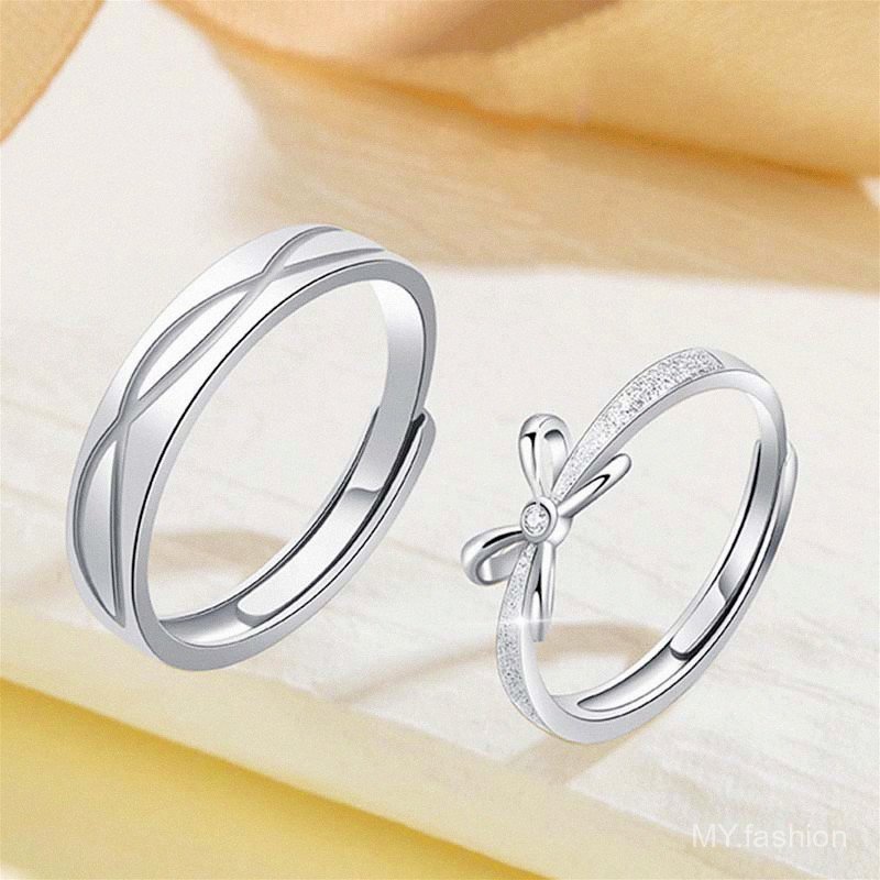 Nhẫn cặp thiết kế nơ, phù hợp làm quà tặng kỷ niệm và biểu đạt tình yêu