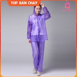 Bộ quần áo mưa chấm bi nhựa dẻo PVC chống thấm siêu bền - Hàng cao cấp