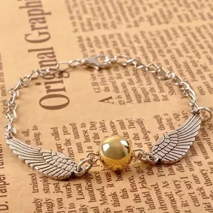 Harry Potter Ngoại Vi Vàng Snitch Hiện Vật Vòng Tay Đồng Hồ Cát Vòng Cổ Lông Vũ Đánh Dấu Trang Hợp Kim Sáng Tạo Retro Trang Sức
