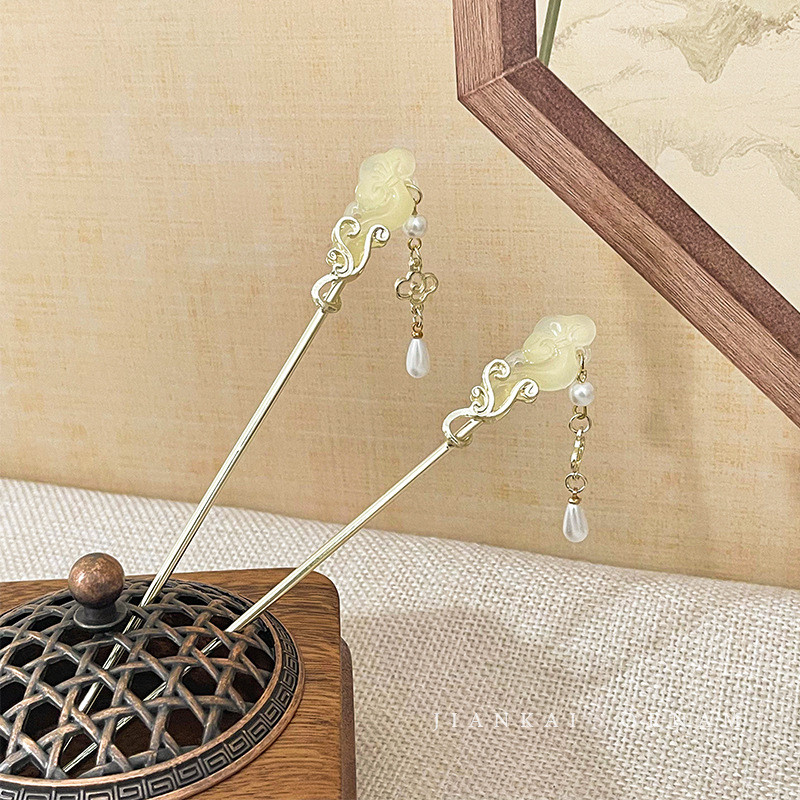 Phong Cách Trung Hoa Mới Phong Cách Cổ Đại Hanfu Mây Tốt Lành Ruyi Kẹp Tóc Phụ Kiện Tóc Nữ