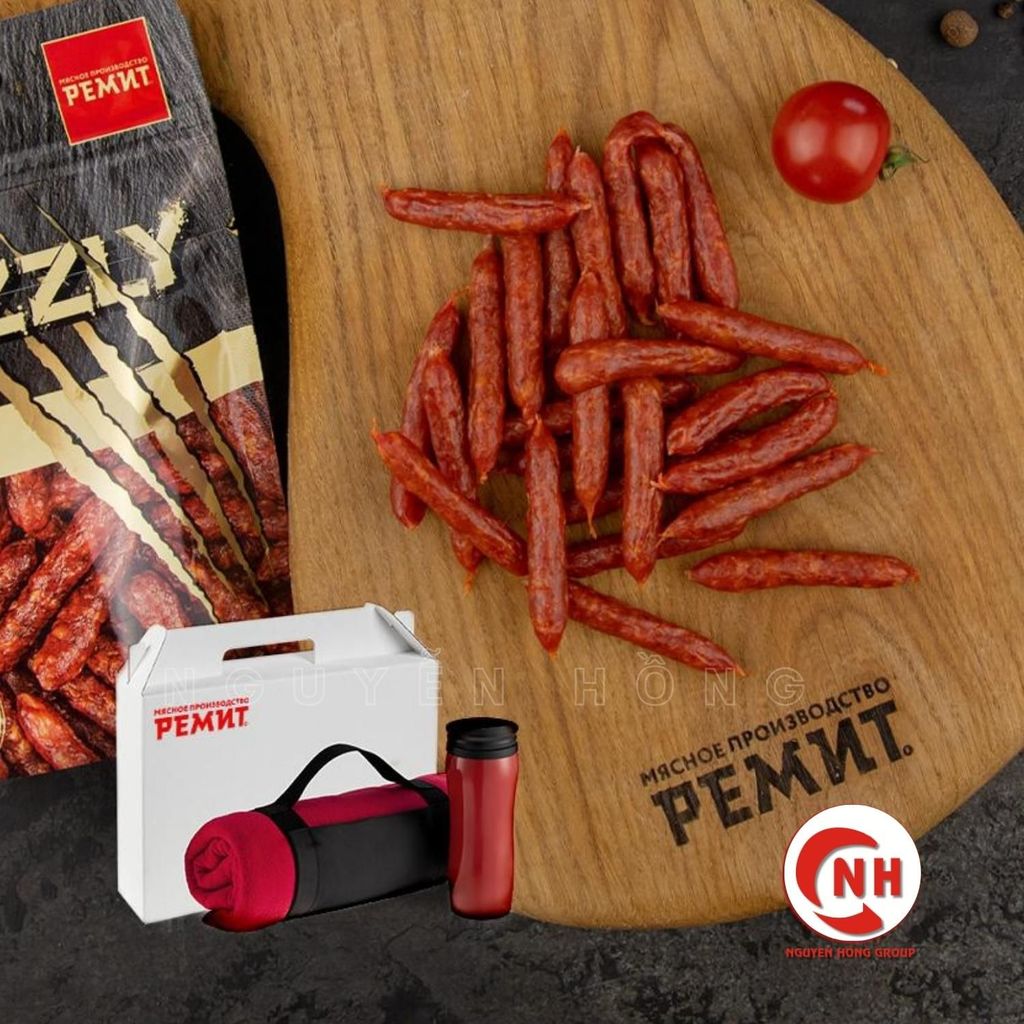 Salami que hun khói Grizzly 100g , xúc xích ăn liền Nga Ăn Vặt Food Thức Ăn