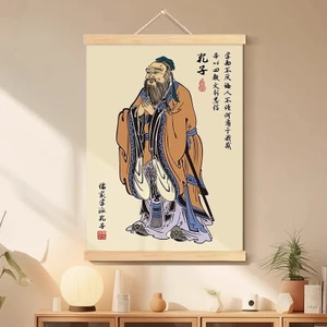 Khổng Tử Chân Dung Treo Tranh Xuân Thu Ngôn Ngữ Nhà Văn Phòng Thư Pháp Tranh Trang Trí Phòng Khách Sách Lối Vào Văn Hóa Sáng Tạo Truyền Cảm Hứng Treo Cuộn 26.4.2
