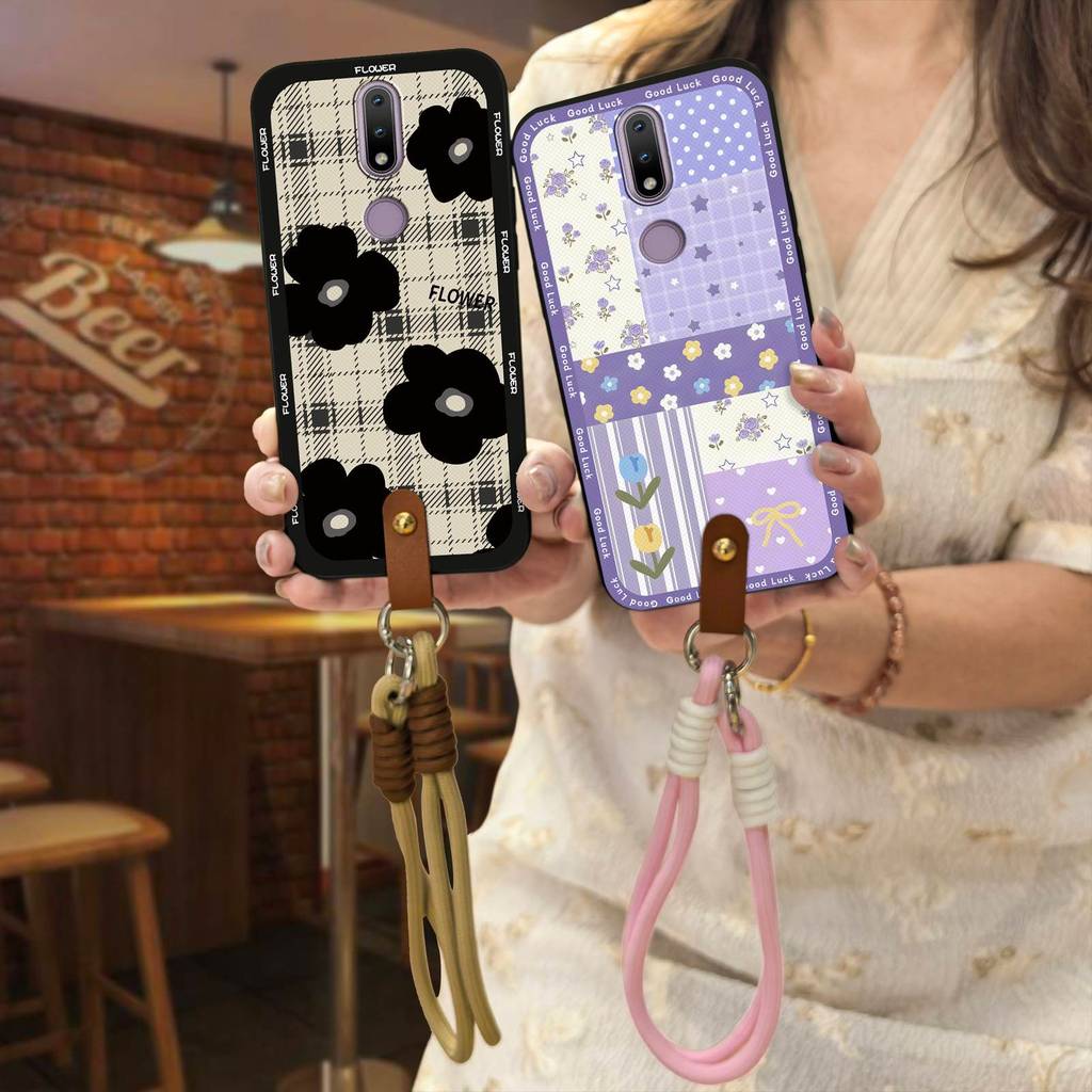 Ốp Điện Thoại TPU Silicone Vòng Cổ Diagonal Cho Nokia 2.4, Bọc Toàn Bộ, Chống Bụi, Dây Đeo Ngang, Chống Va Đập, Bền, Mềm, Hoạt Hình Graffiti