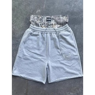 Quần short nam nữ với dây thắt lưng kép, phong cách đường phố, họa tiết thêu