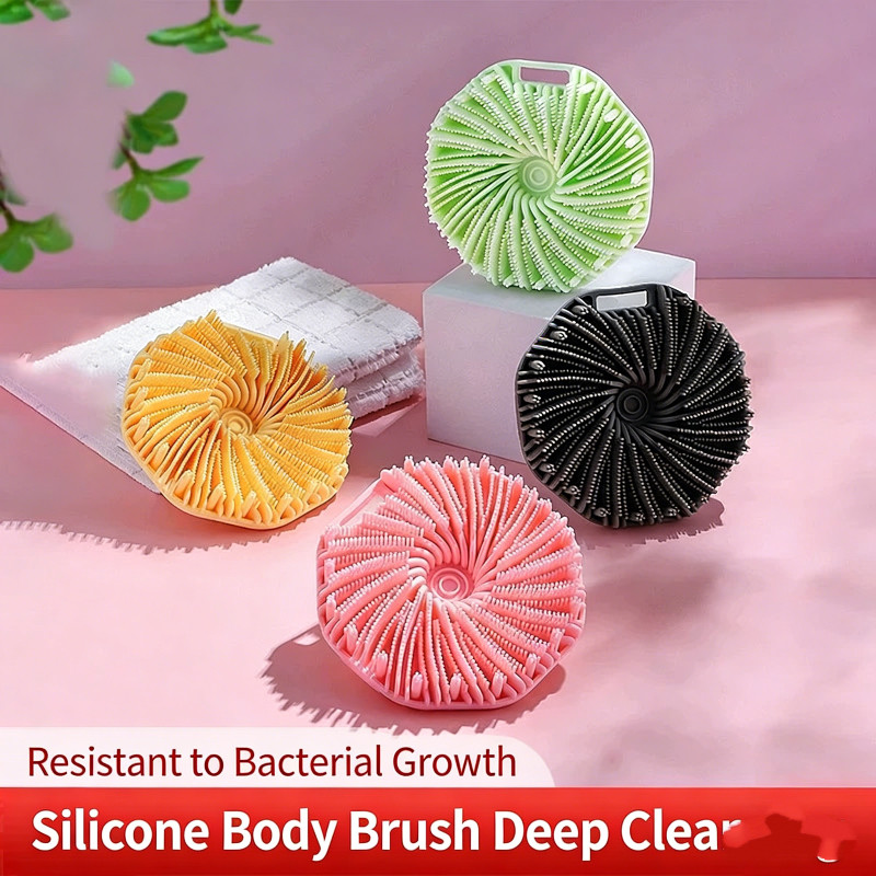 ST2 Silicone Tắm Body Brush Tẩy Tế Bào Chết Chà Mềm Lông Lưng Chà Găng tay đi tắm Cho Nam Nữ TS2