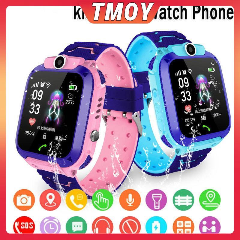 Đồng hồ điện thoại SOS thông minh dành cho trẻ em TMOY Q12 Đồng hồ thông minh có thẻ Sim Ảnh chống nước Ip67 Quà tặng trẻ em TMOY