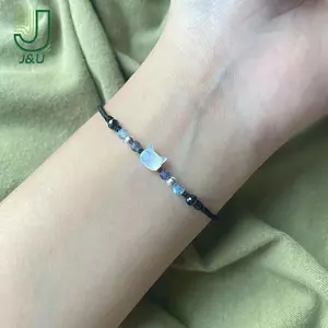 Vòng tay mèo thủ công, dệt đính cườm - phụ kiện thời trang cho nam, quà tặng đáng yêu
