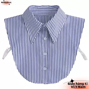 Cổ áo giả NORDICLIFE sọc có thể tháo rời, đường viền cổ màu xanh dành cho nữ