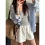 Quần short lưng thun thông thường dành cho nữ Quần ống rộng lưng cao mùa hè