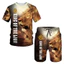 Áo Thun và Quần Short In Hình Sư Tử 3D Unisex - Trang Phục Hàng Ngày