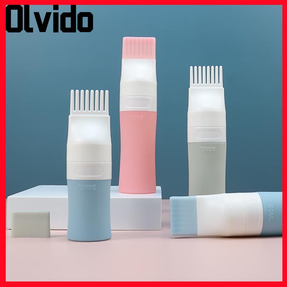 Chai có thể nạp lại OLVIDO, Chai cọ nhuộm tóc bằng silicon 38 / 60 / 80ml, Dụng cụ trang điểm làm tóc có hộp đựng dầu gội lược