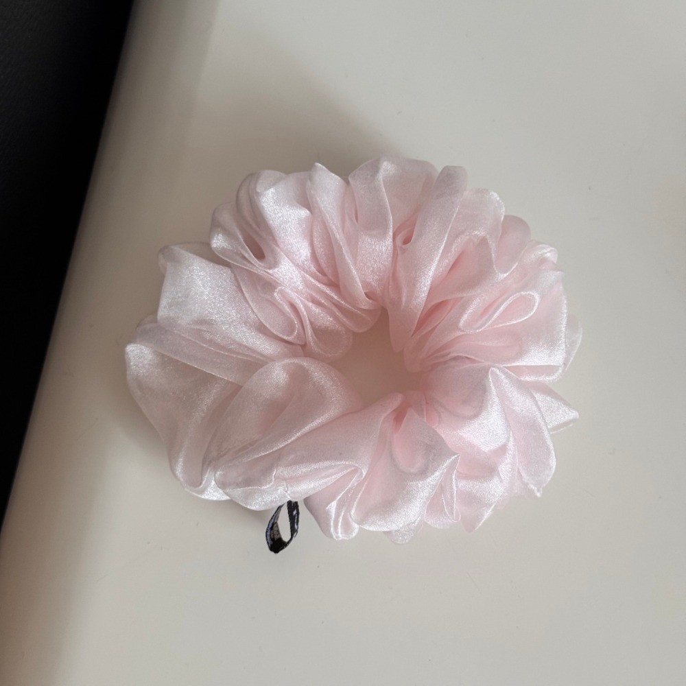 Hululu - Lưới Đơn Giản Xếp Ly Scrunchy, Dây Buộc Tóc Kích Cỡ Lớn, Phong Cách Sang Trọng