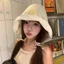 Mũ vải lanh cotton hoạt hình phối ren, phù hợp cả ngày và bảo vệ khỏi ánh nắng.