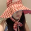 YOI Mũ câu cá Plaids sành điệu có thể đảo ngược Mũ ngư dân có thể điều chỉnh dành cho nữ
