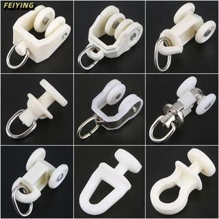 FEIYING 10 Thanh treo màn ròng rọc, móc rèm, con lăn bánh xe ray trượt, phụ kiện phần cứng trang trí nội thất