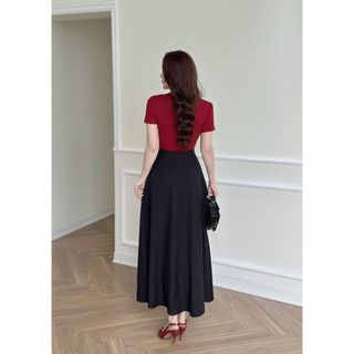 Chân váy chữ A LV201 dáng dài trơn