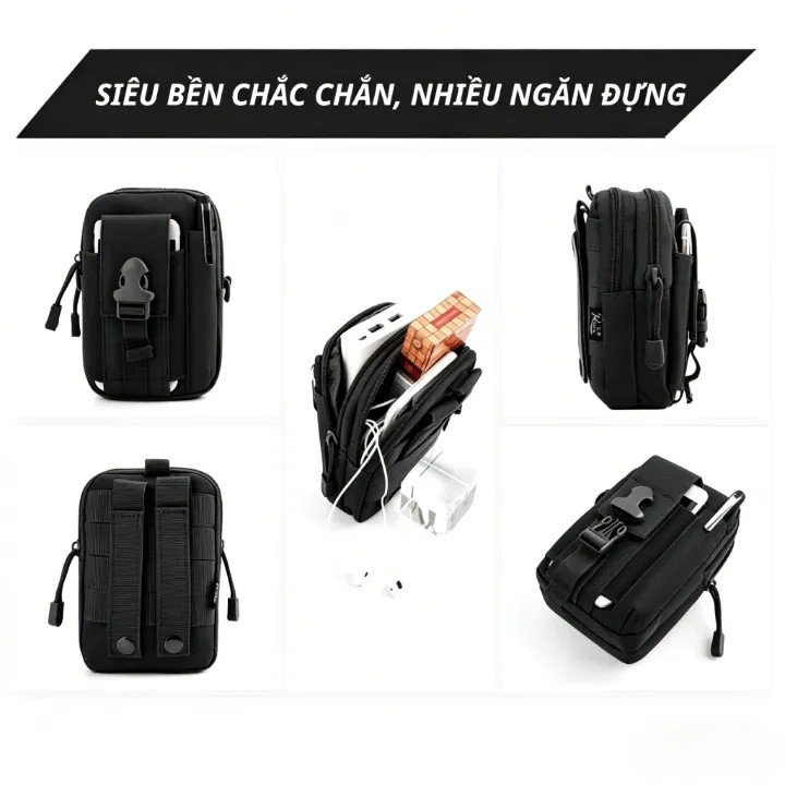Túi đeo thắt lưng nhỏ gọn tiện lợi hàng ngày Chống nước،Có ngăn để điện thoại،Đựng tiền, thẻ, chìa khóa