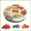Khay phục vụ chia đôi Dung tích lớn Đĩa ăn nhẹ trong suốt có nắp cho bữa tiệc tại nhà Đồ ăn nhẹ Trái cây Món khai vị gelhvn