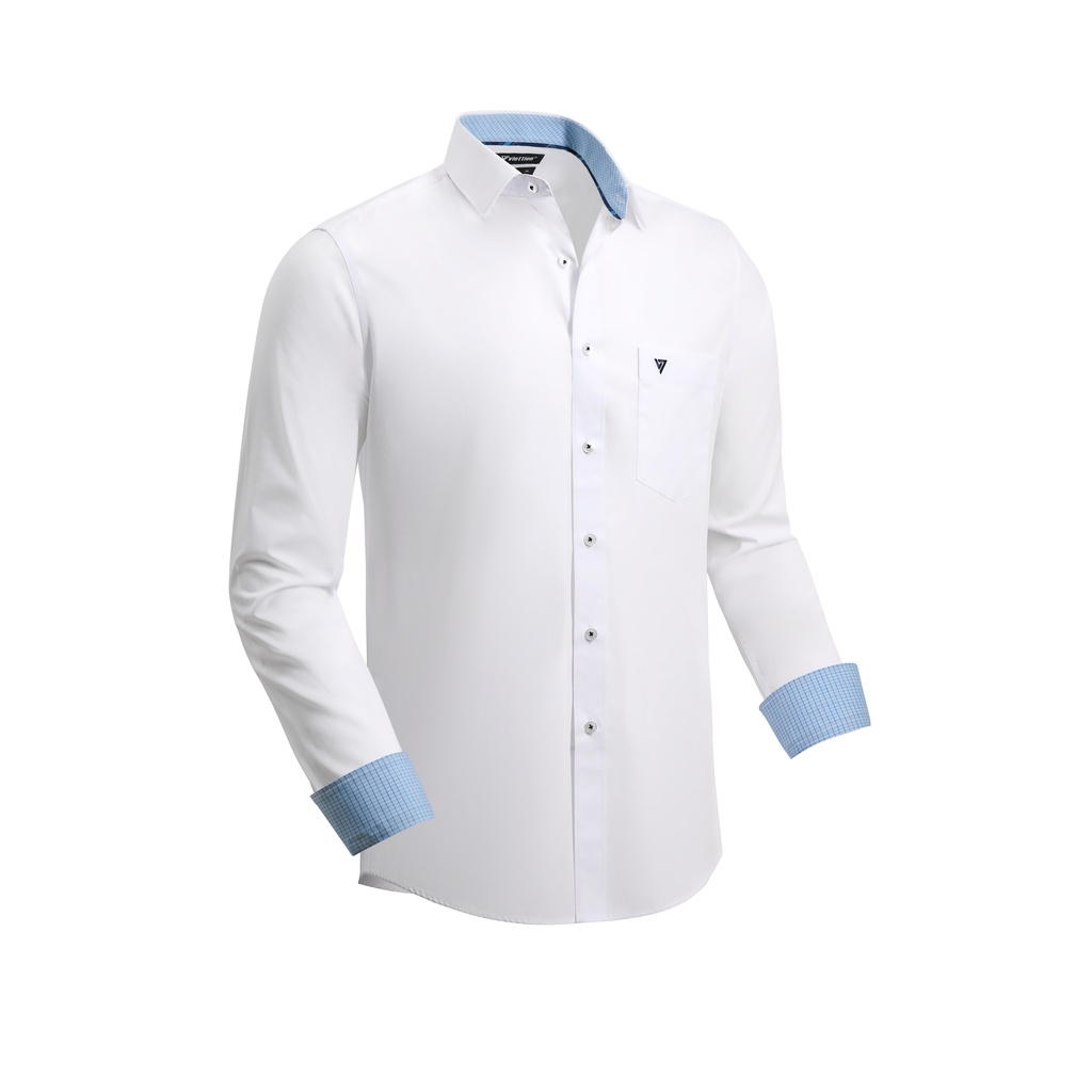 Áo sơ mi dài tay vạt tròn VIETTIEN vải Bamboo form REGULAR FIT VT00000730