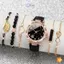 6 cái / bộ Đồng hồ nữ Đồng hồ thạch anh hoa thông thường bằng da PU Đồng hồ đeo tay Bộ vòng tay Trang sức Quà tặng cho nữ Cô gái mới