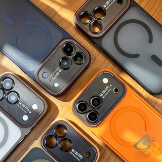 Ốp Điện Thoại Từ Tính Mờ Sang Trọng Cho iPhone 17 Pro Max 14 15 16 Pro Max Vỏ Mờ Có Bảo Vệ Ống Kính Kim Loại Vỏ Chống Sốc