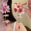 Vòng Tay Ombre Cánh Hoa Thủy Tinh từ Vải Hoa Lớp, Phong Cách Hàn Quốc, Phù Hợp Đi Biển Mùa Hè
