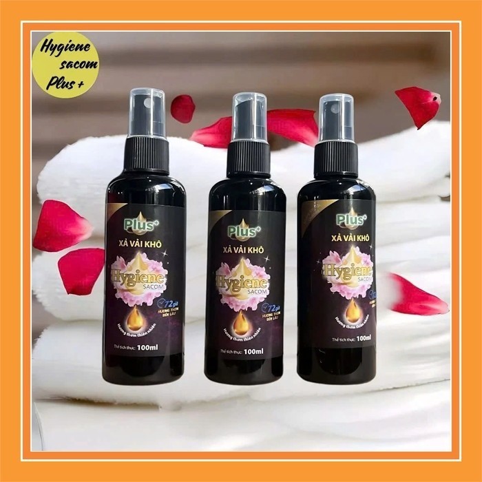 Combo 2 Chai Nước xả vải khô Hygiene sacom Plus+ giữ hương thơm lâu trên quần áo, vải chai 100ml
