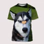 Áo Thun Hình Chó Husky Malamute 3D, Cổ Tròn Phù Hợp Dạo Phố, Dành Cho Mọi Lứa Tuổi
