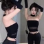 Áo croptop lưới ngắn dành cho nữ - Style Urban, Màu đen mỏng - Thích hợp bé gái - Giao hàng miễn phí
