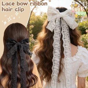 Kẹp tóc nơ ren lớn - Thanh lịch, phù hợp style Lolita - Trang điểm tóc cho bé gái - Giao hàng miễn phí