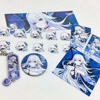16Pc/Set Genshin Impact Skirk Wanderer Badge Keychain Card Gift Box Anime Game Merch Cosplay