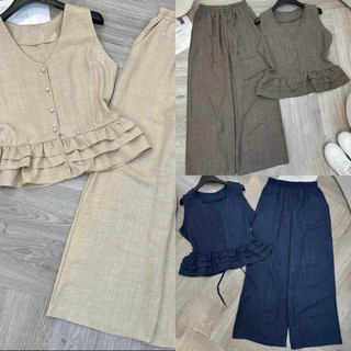 (MAY KỸ ĐẸP) SET Bộ Đũi Nữ Quần Suông DÀI Mát Mẻ Thời Trang MỚI DÀNH Cho Mùa Hè NAM LEE SHOP