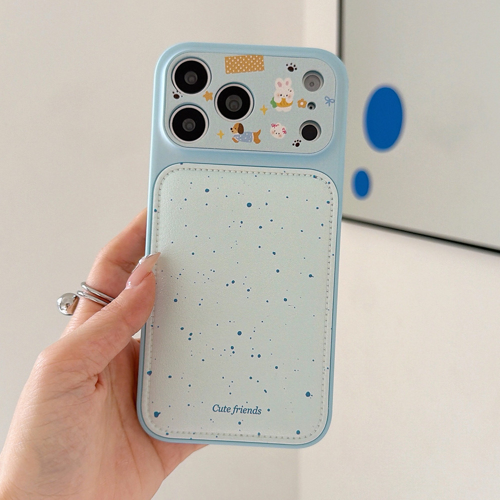 Ốp Điện Thoại Da Thỏ Hoạt Hình Nhiều Màu Sắc Chấm Cho iPhone 17 Pro Max 16 15 14 13 Vỏ Bảo Vệ Chống Sốc
