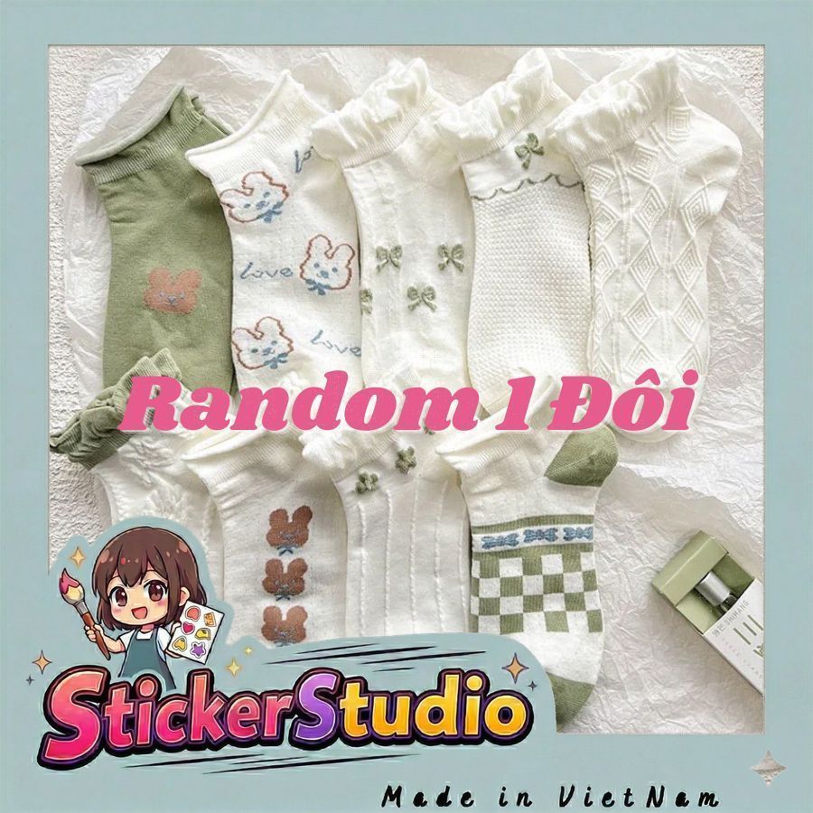 Vớ Cotton Cổ Thấp Phối Ren Thoáng Khí Phong Cách Nhật Bản Dễ Thương Cho Nữ