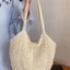Lười Tote Phong Cách Mới Thường Ngày Đi Biển Túi Đeo Vai Rơm Handmade Dung Tích Lớn Kỳ Nghỉ Dệt Rỗng