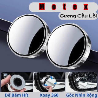 【Motex】Bộ 2 gương cầu lồi ô tô 360 độ cao cấp, gương chiếu hậu xe hơi , kính lồi gắn gương oto xóa điểm mù