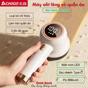 Máy Cắt Lông Xù Quần Áo CHIGO Màn Hình LED Điện Tử 6 lưỡi, 3 Tốc Độ Quay Có lưỡi cắt thay thế